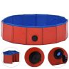 Foldable Dog Swimming Pool Red 31.5"x7.9" PVC